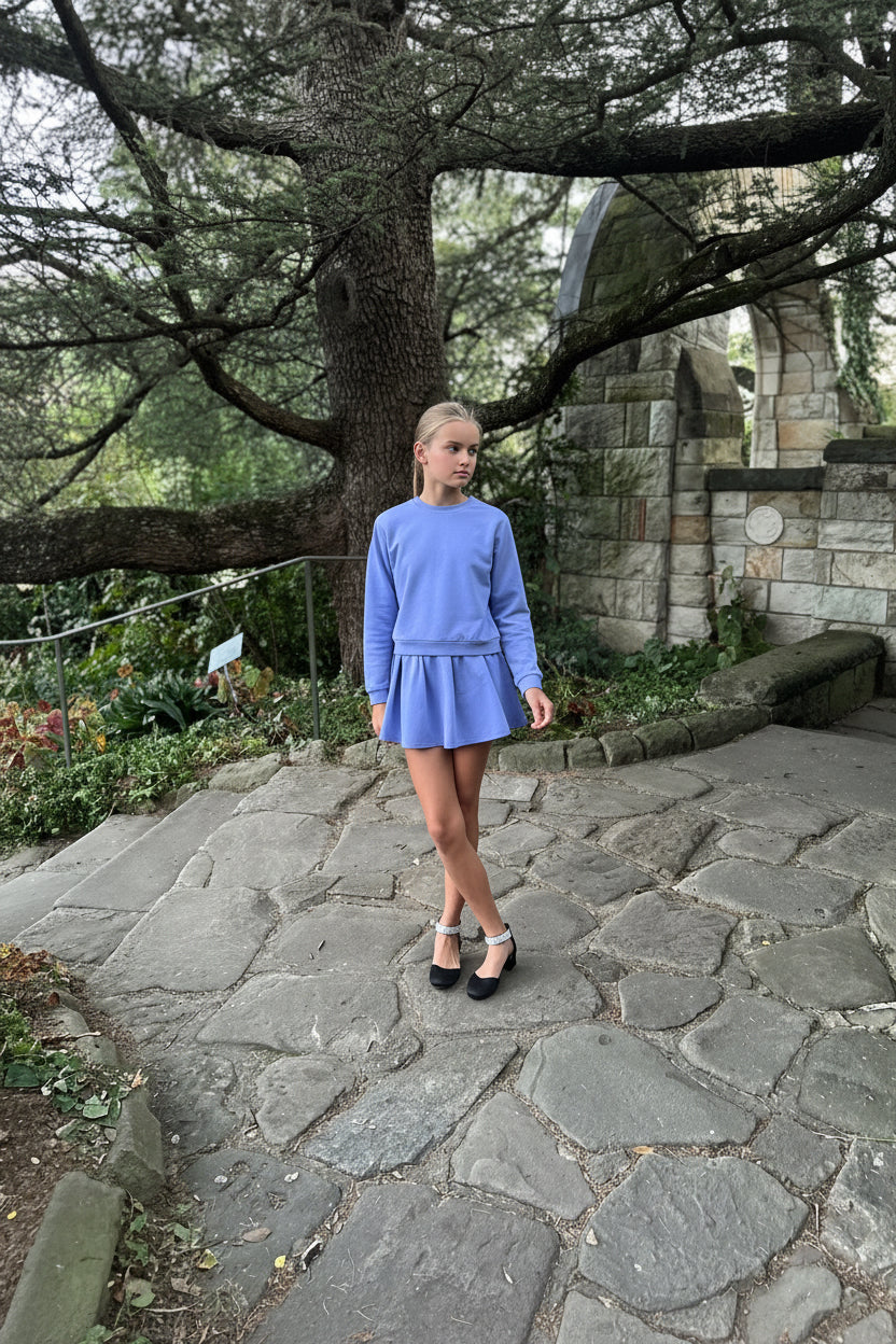 Blue Cropped Sweatshirt
