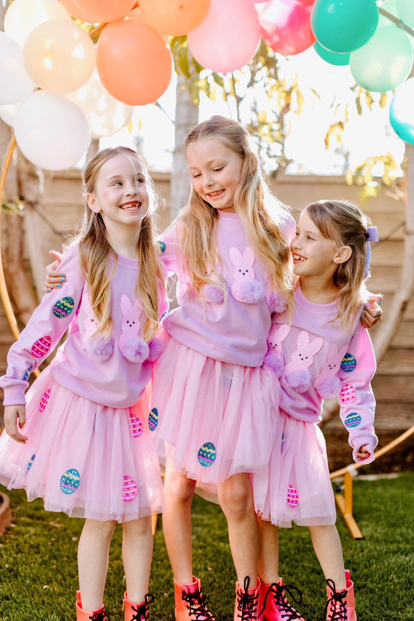 Girls Easter Bunny Crewneck Top