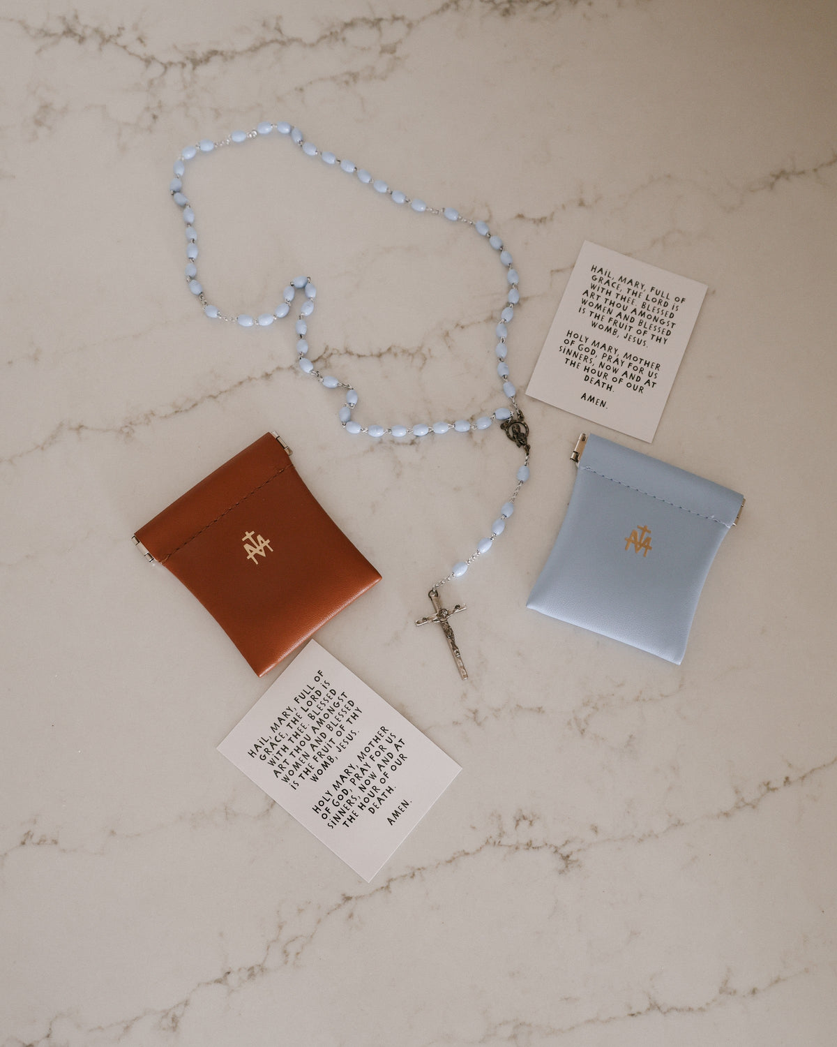Blue Rosary Pouch