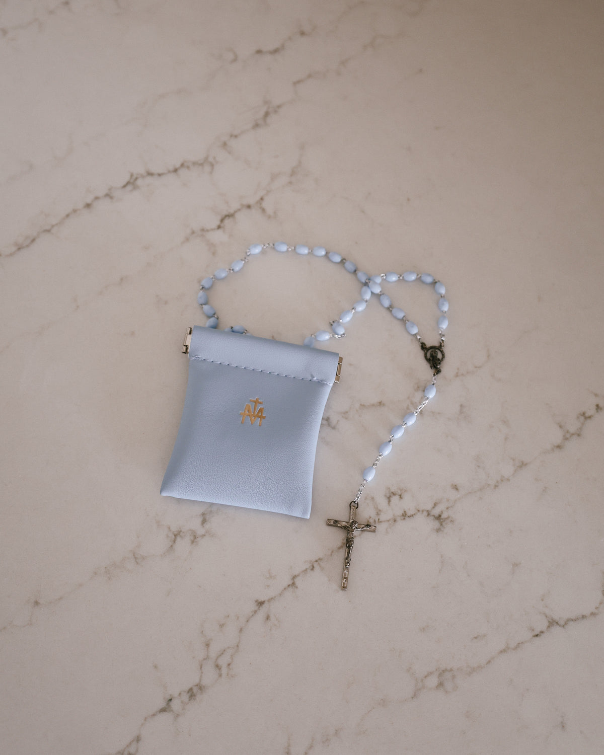 Blue Rosary Pouch