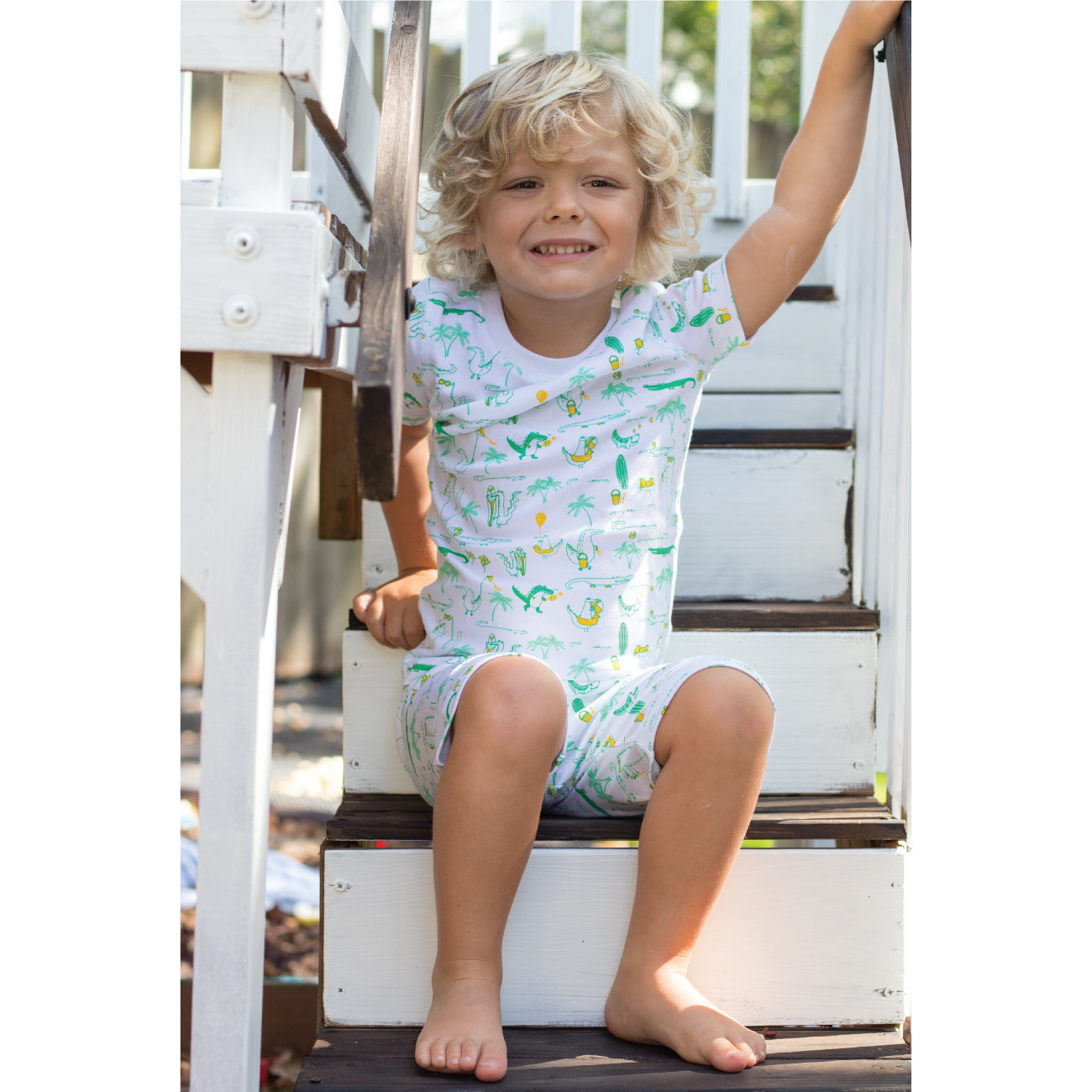 Boys Alligators on Holiday Summer Pajamas