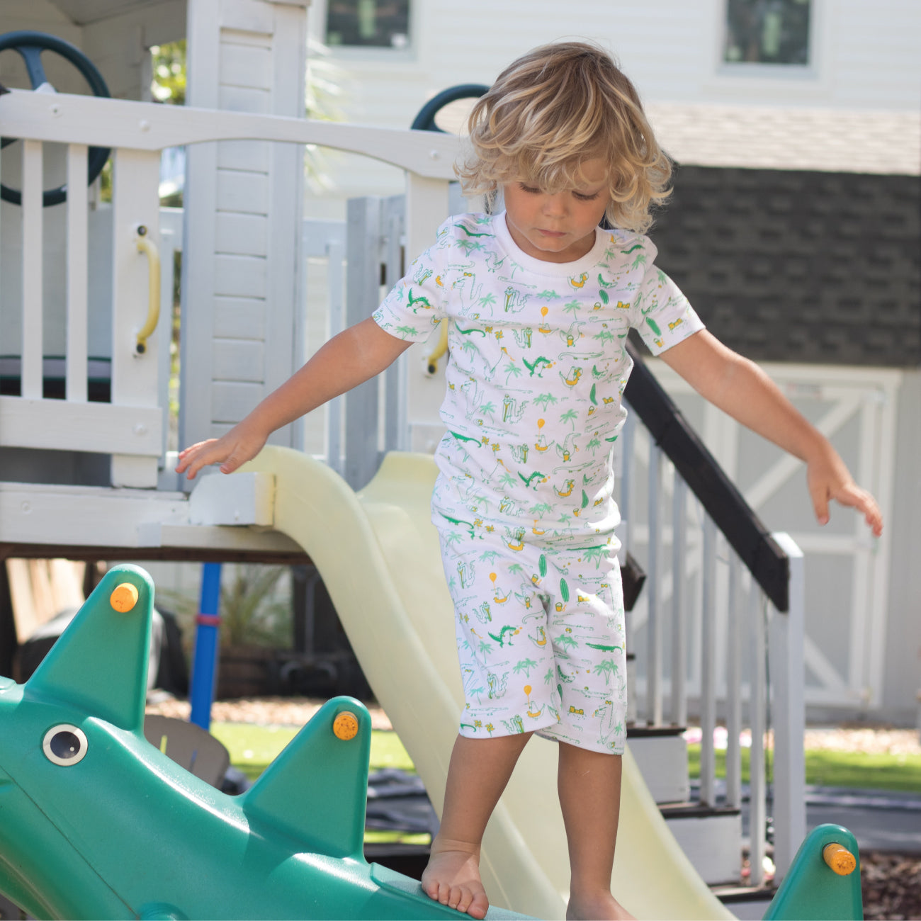 Boys Alligators on Holiday Summer Pajamas
