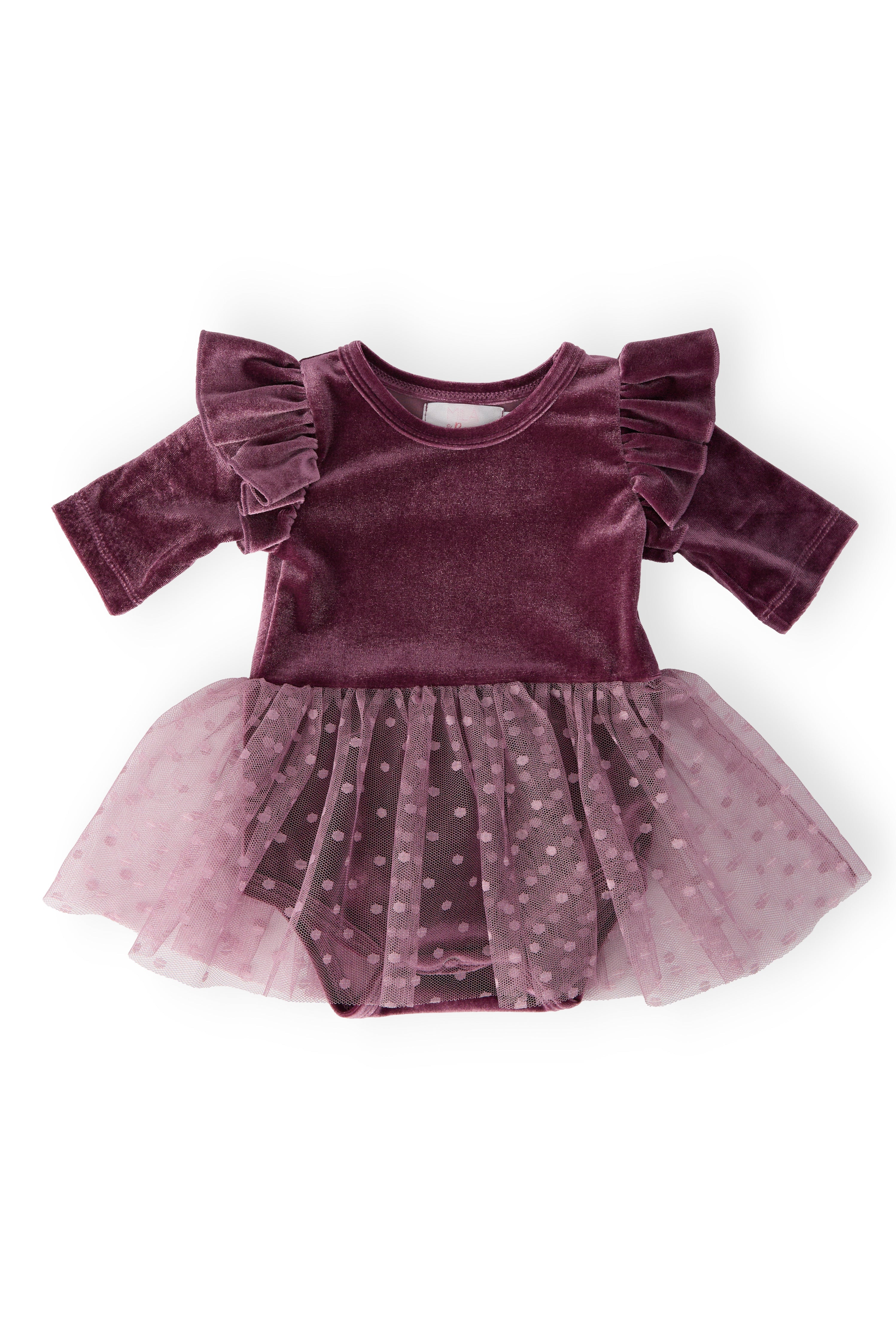 Amethyst Velvet Tutu Bodysuit