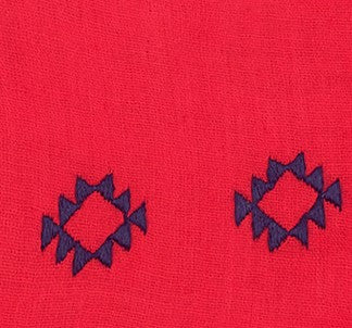 Capucine Women's Mini Caftan Dress Red Embroidery