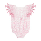 Anna Baby Romper Soft Pink Ikat