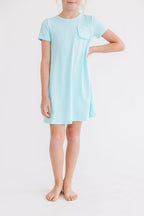Girls Aqua T-Shirt Dress