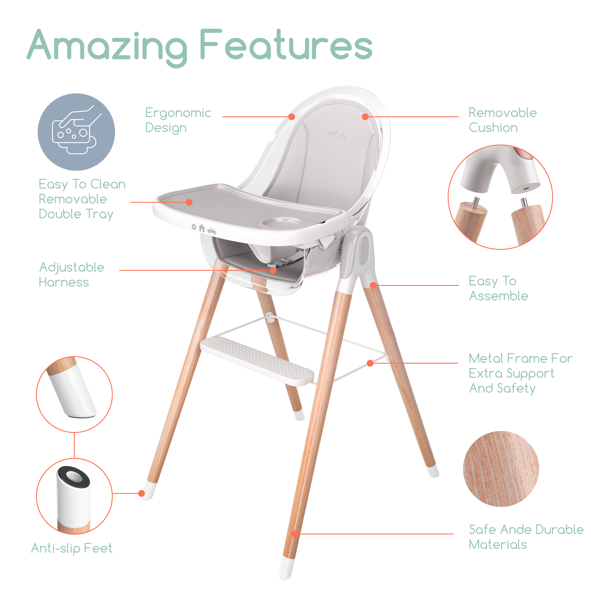 Children of Design 6-in-1 Convertible High Chair