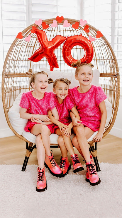 Girls Pink Sparkle Tinsel Set