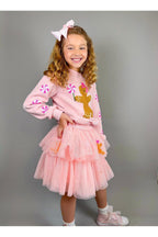 Holiday Gingerbread Patched Tulle Skirt