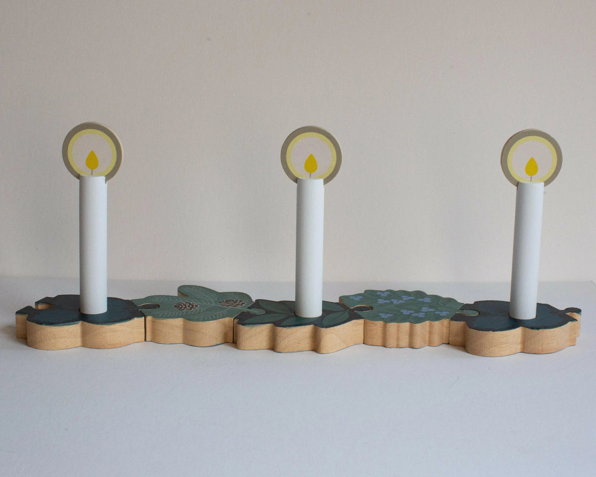 Double-sided Advent to Christmas Wooden Wreath Set