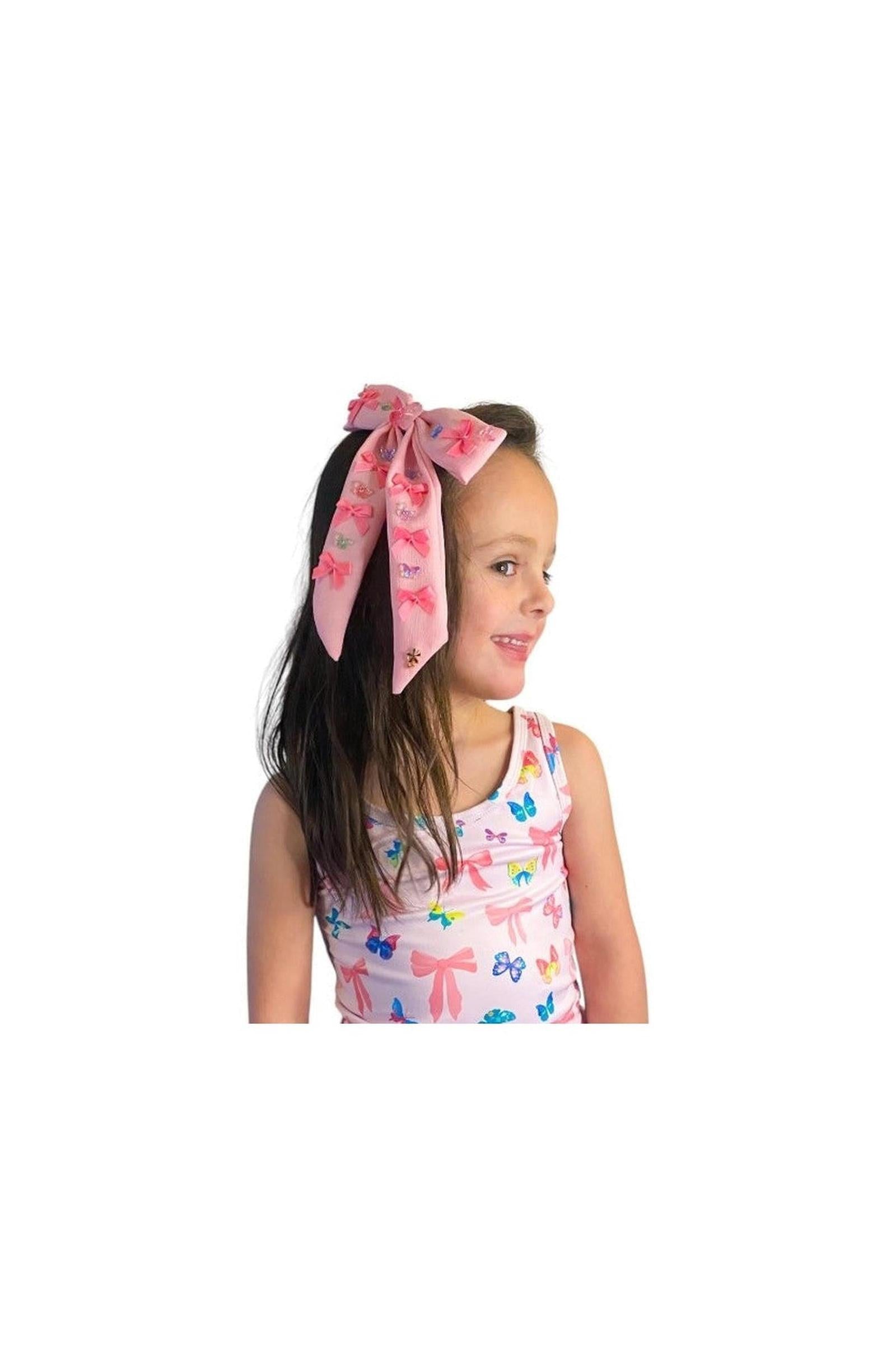Girls Bow and Butterfly Charm Bow