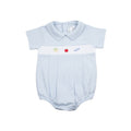 Baby Boy School Days Pointed Collar Bubble Romper