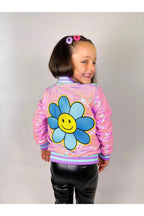 Purple Sequins Patched Bomber Jacket