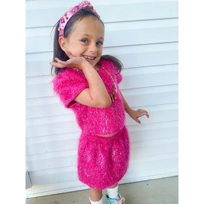 Girls Pink Sparkle Tinsel Set