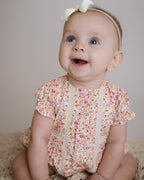 Baby Girl Pink Floral Bubble Romper