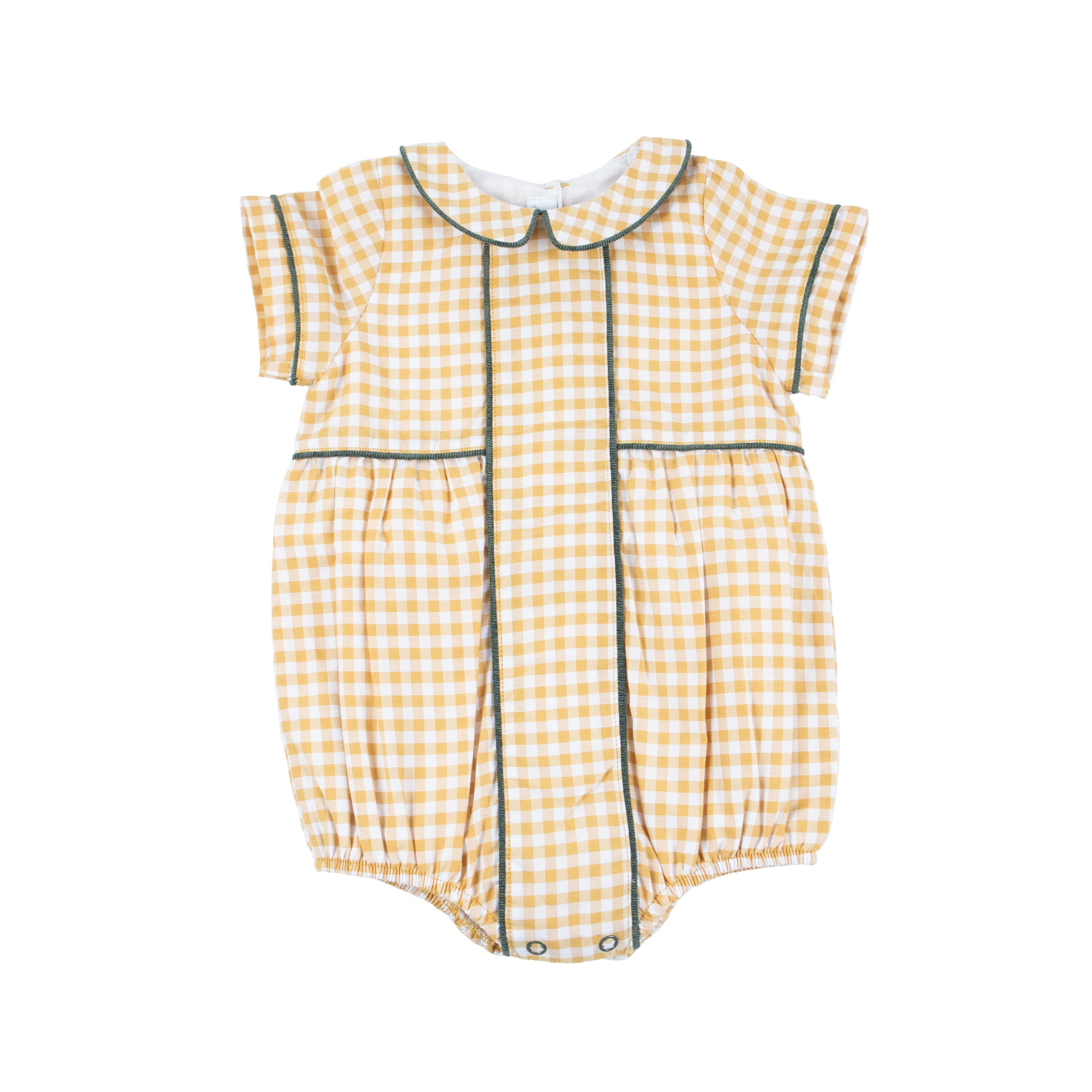 Baby Boy Yellow Gingham Bubble Romper