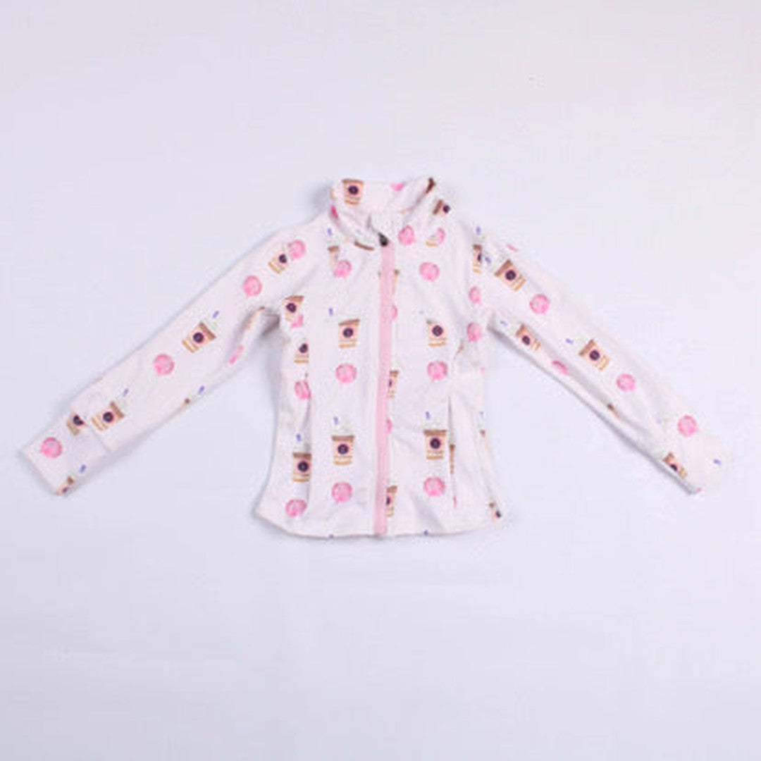 Girls Latte and Cake Pop Print Athletic Jacket