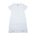 Delicate Floral Batiste Day Gown, White