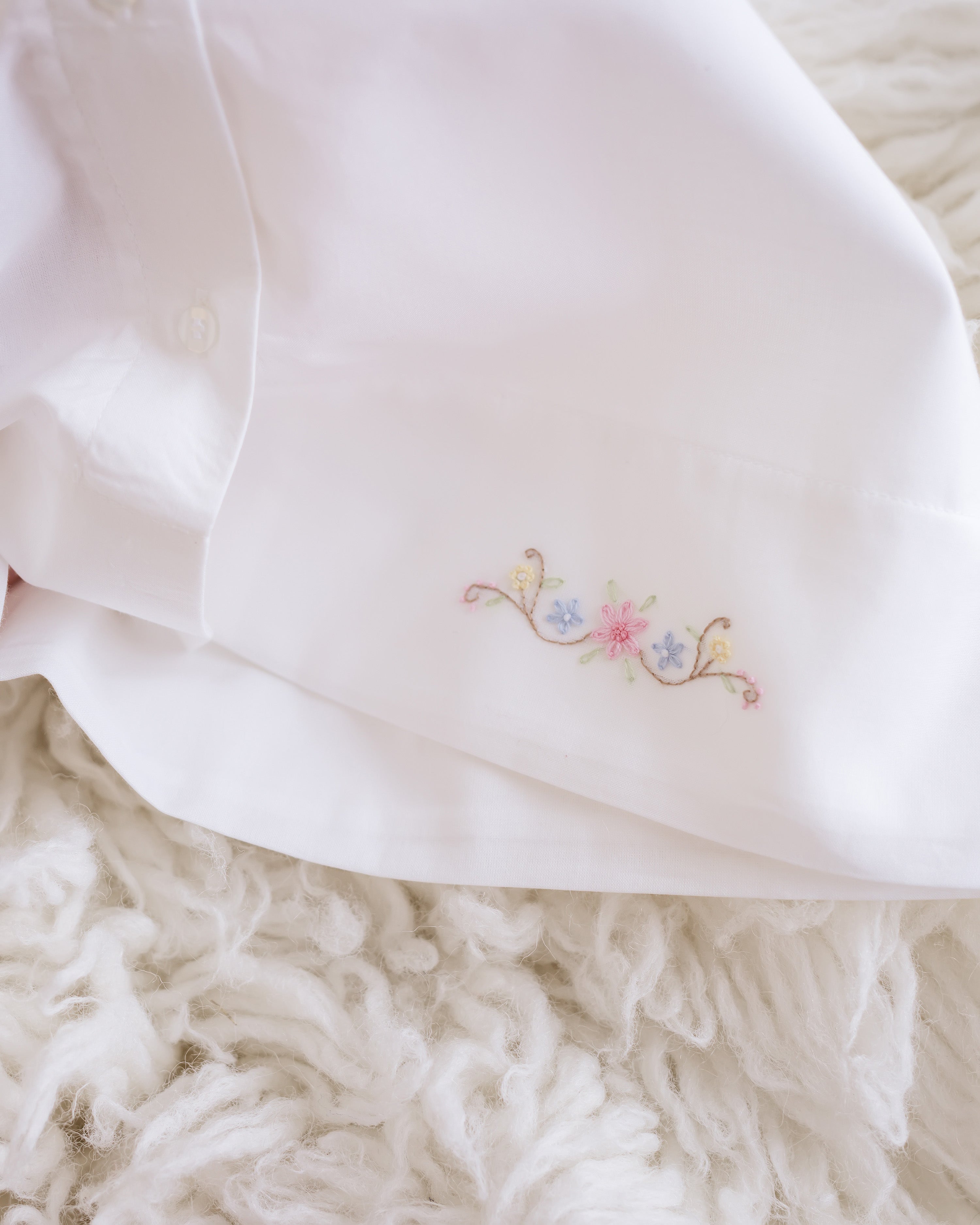 Baby Girl Delicate White Floral Pima Cotton Batiste Day Gown