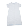 Classic Batiste Day Gown, White with Lt.Blue Trim