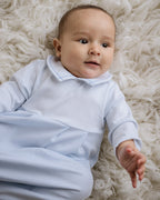 Lt.Blue Striped Classic Gown