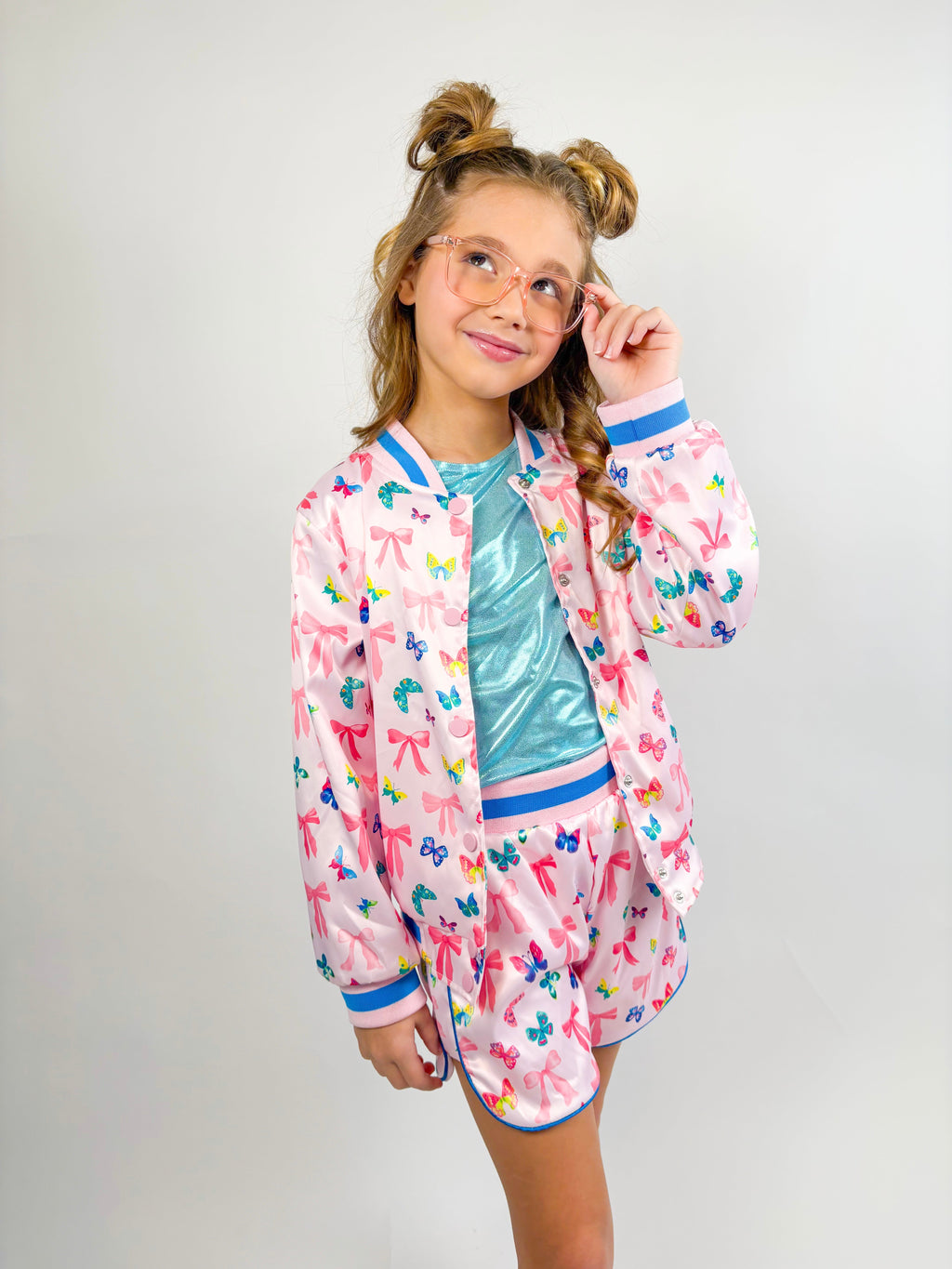 Girls Satin Bow Jacket