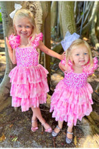 Girls Ombre Pink Sparkle Tulle Dress