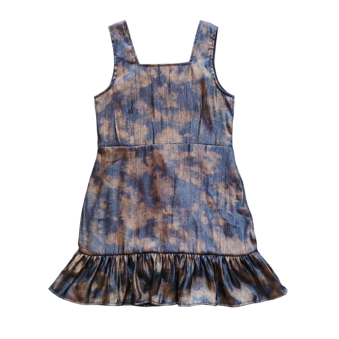 Navy & Gold Textured Dress
