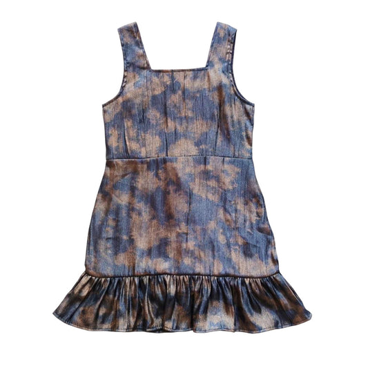 Navy & Gold Textured Dress