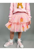 Holiday Gingerbread Patched Tulle Skirt