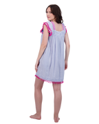 Mini Sandrine Women's Dress Sea Stripe Embroidery