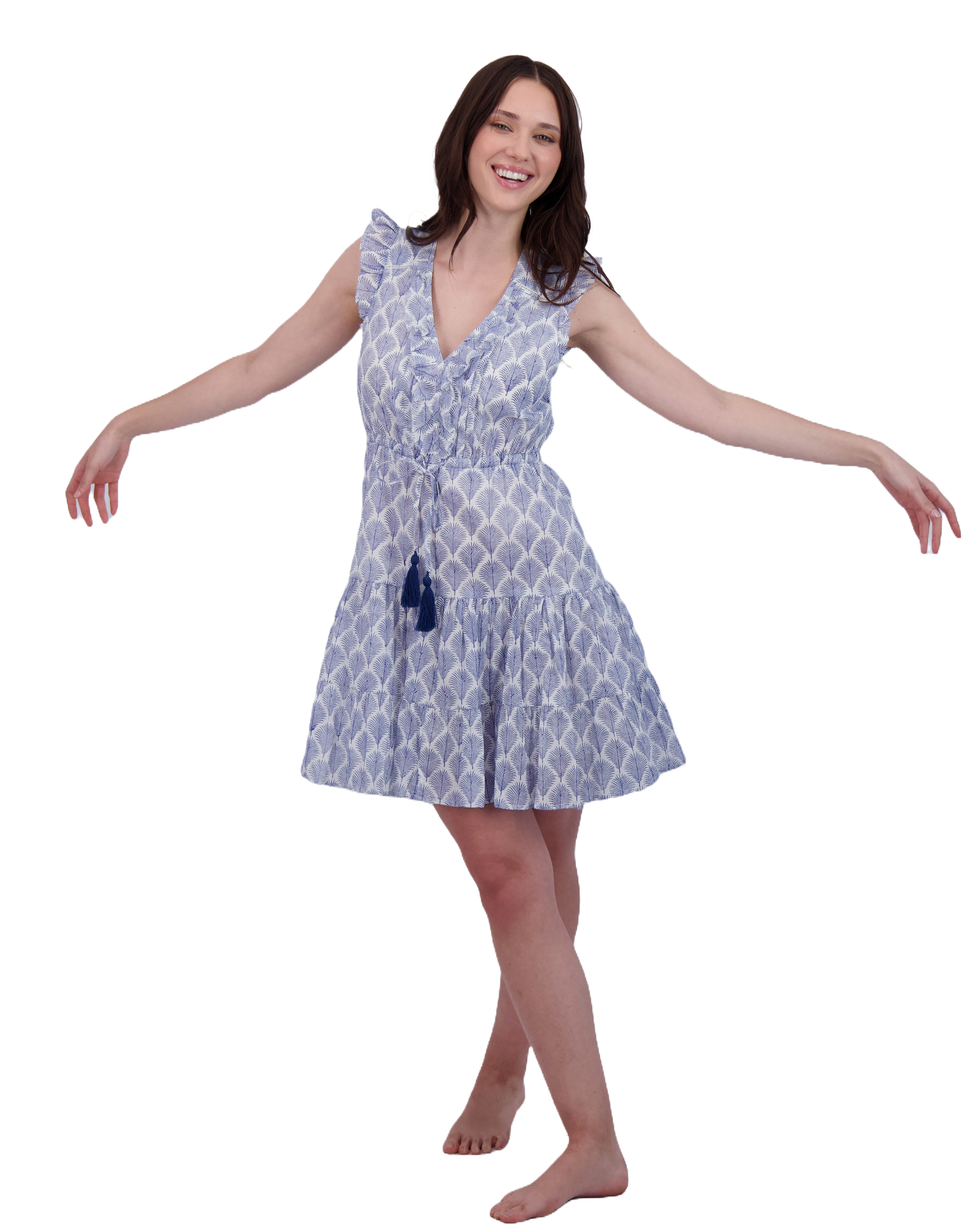 Giselle Women's Mini Dress Navy Feather