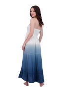 Fati Women's Strapless Maxi Dress Blue Ombre