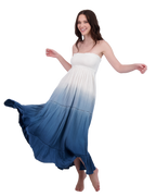 Fati Women's Strapless Maxi Dress Blue Ombre