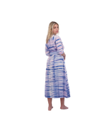 Anais Women's Button Front Shirtdress Rose Lapis Blue Shibori