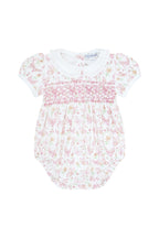 Baby Girls Butterflies Print Smocked Bubble