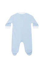 Blue Bubble Pima Cotton Zipper Baby Footie