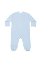 Blue Bubble Pima Cotton Crossover Baby Footie