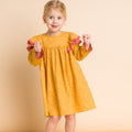 Toddler Flutter Sleeves Dress with Lace Trim | Charlotte Provence Meadow