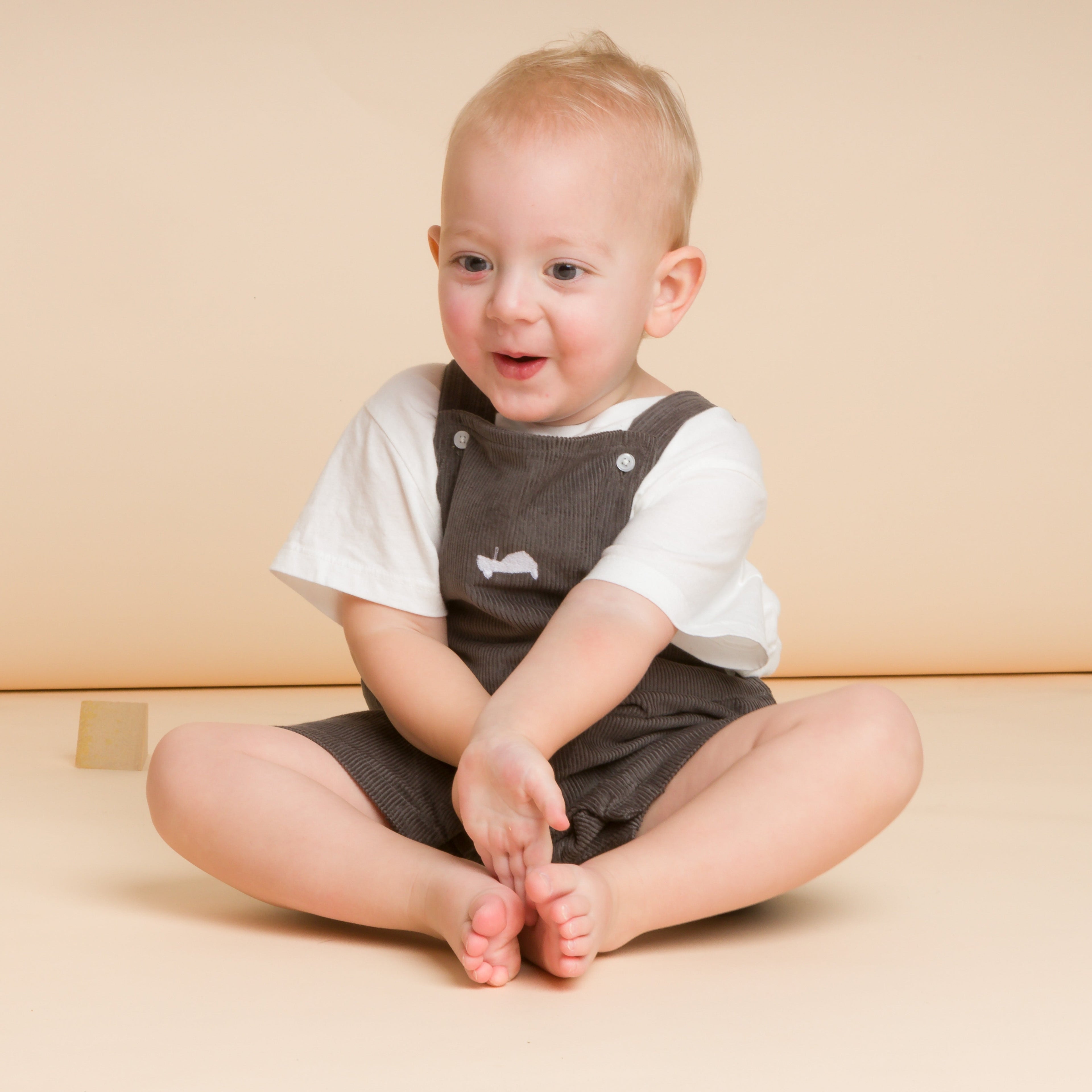 Baby Boy Vintage Gray Corduroy Jumper