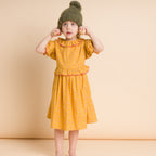 Girls' Ruffle Collar Long Sleeve Dress | Mustard and Pink