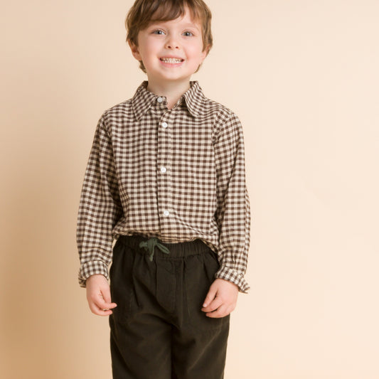 Boys Shirt | Walnut Check
