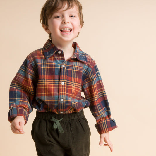 Boys Shirt | Rust Plaid