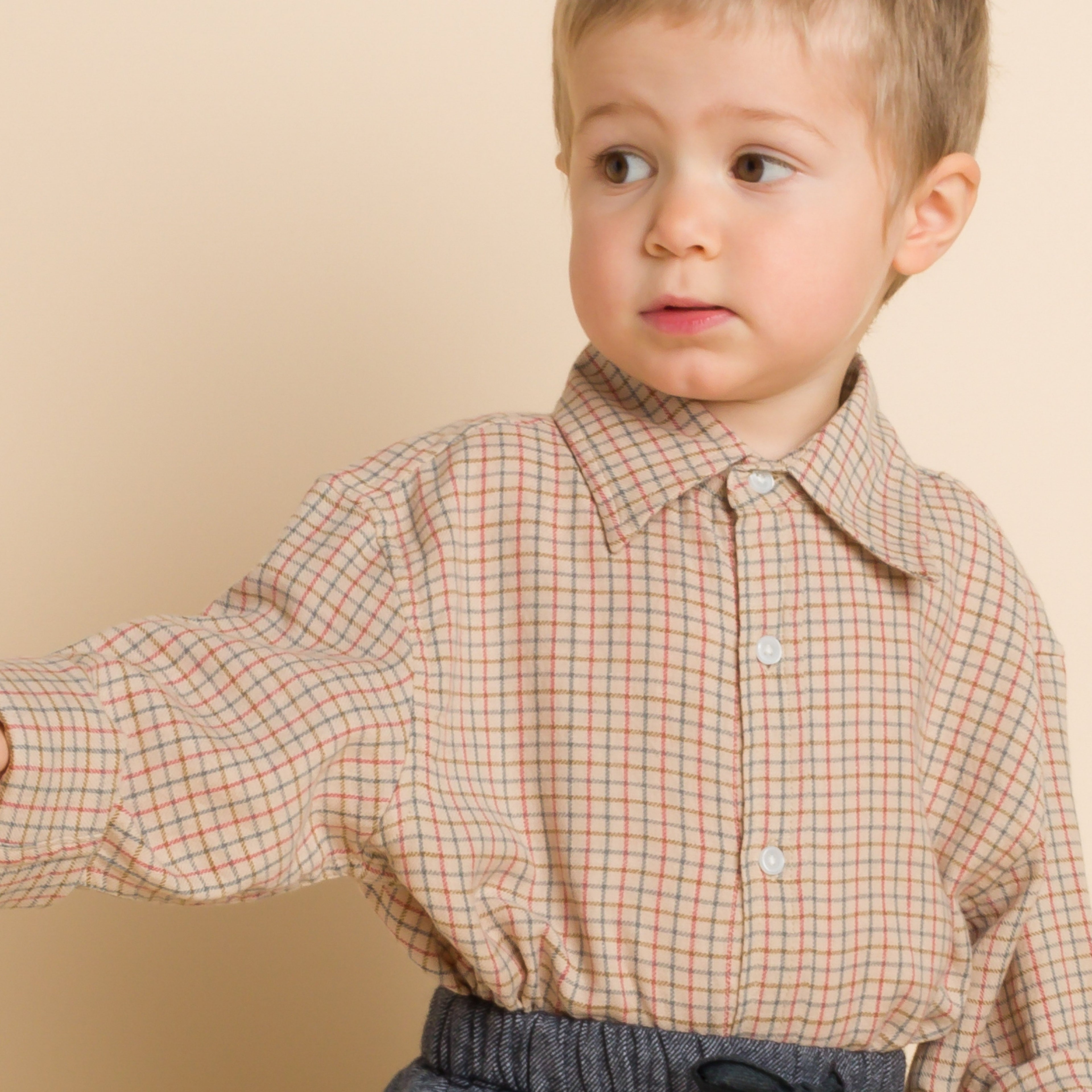 Boys Shirt | Beige Country Check