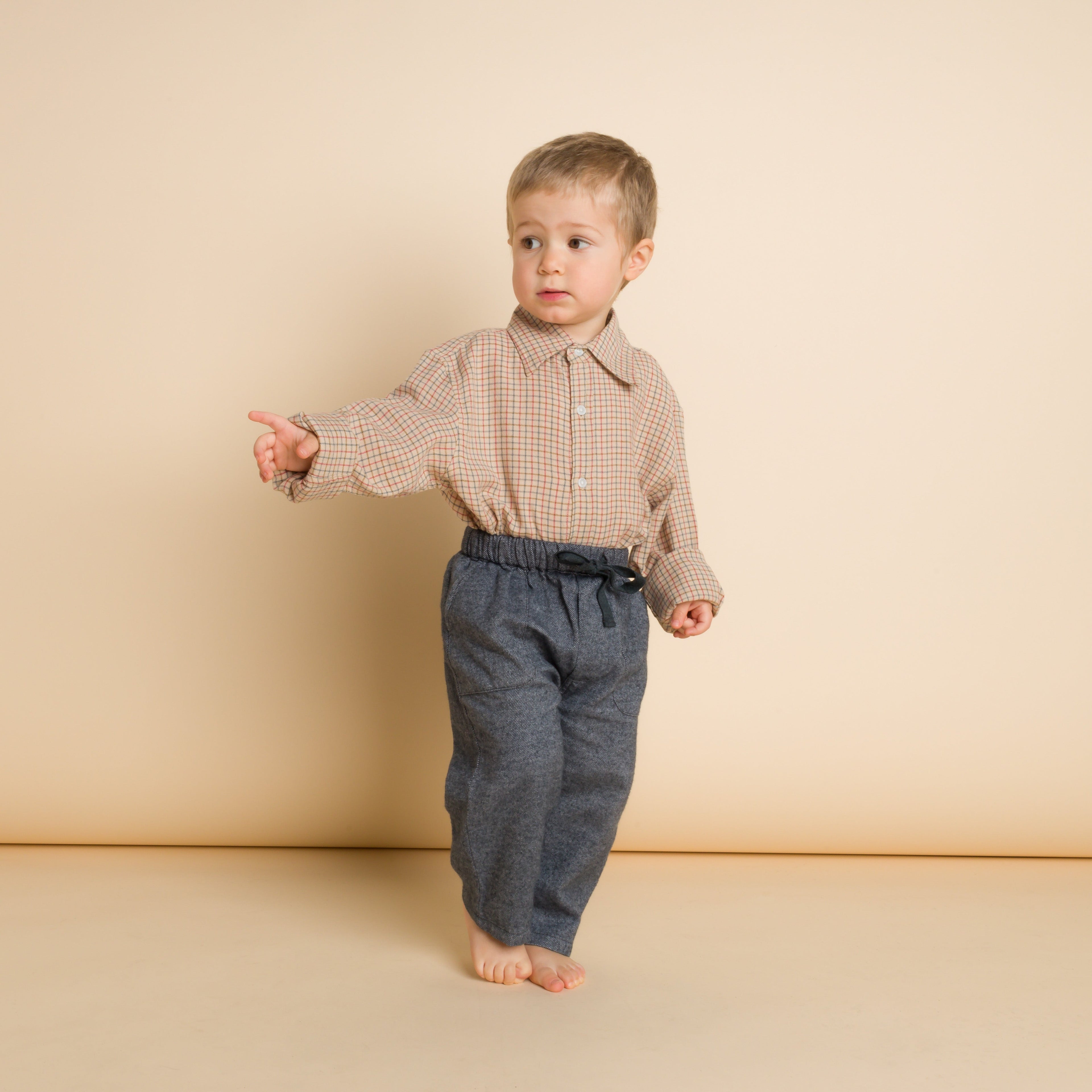 Boys Shirt | Beige Country Check