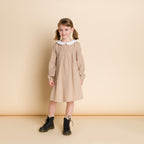 Brook Girls Dress | Beige Country Check