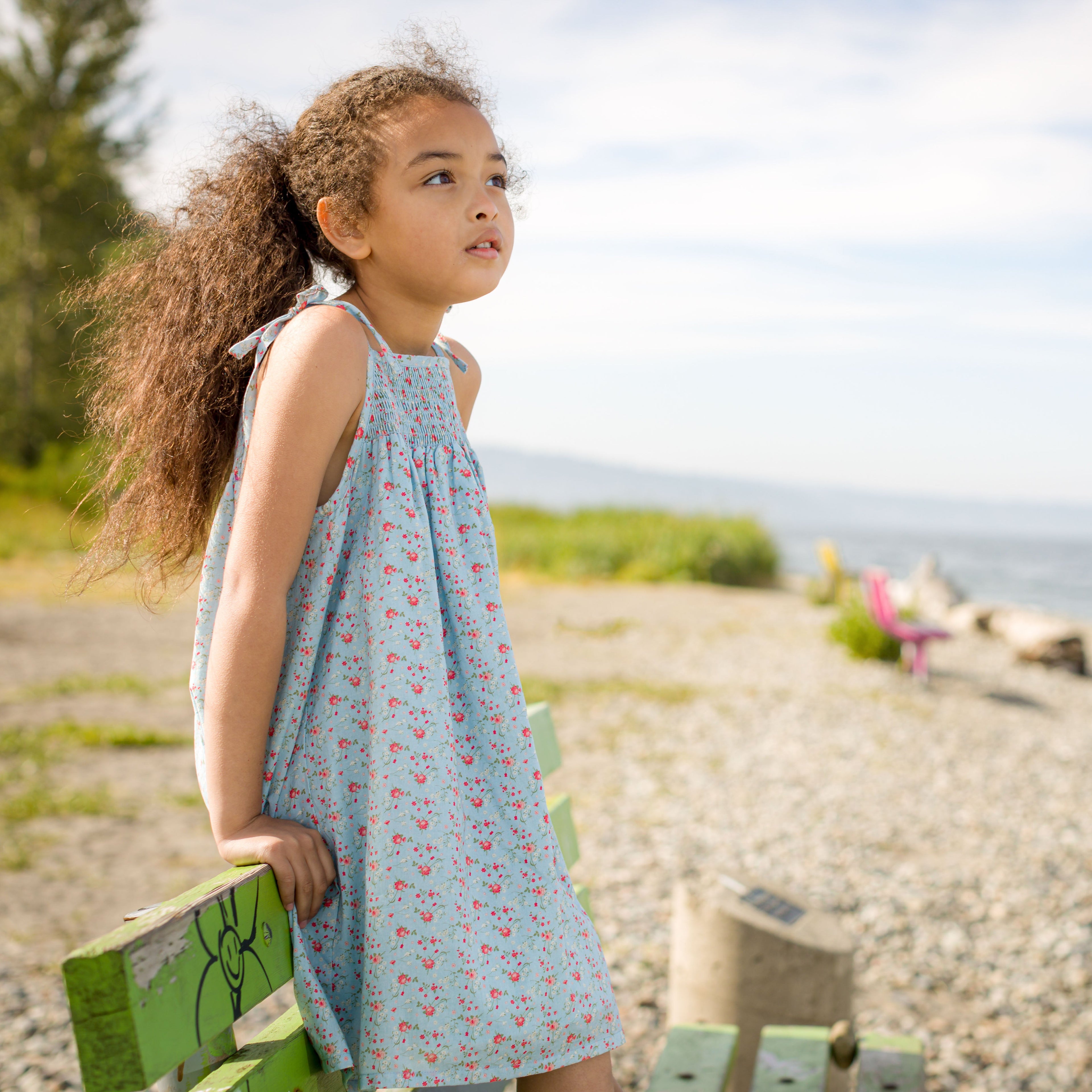 Girls Betty Summer Posy Smocked Strap Dress