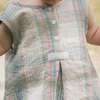 Baby Boy Artic Blue Seersucker Bubble Romper