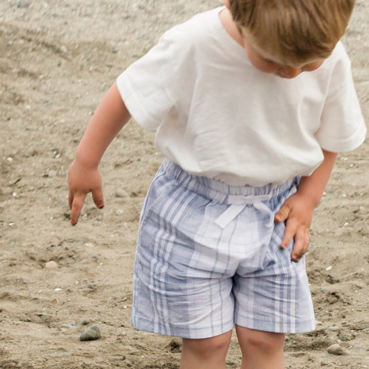 Everyday shorts - Blue Slub Check