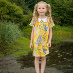 Girls Sunshine Paisley Broderie Collar Fae Dress
